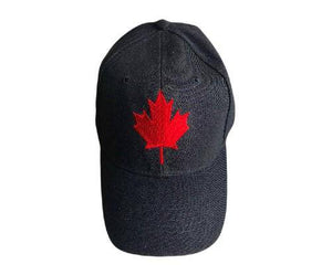 Baseball Hat Canada Canadian Red Maple Leaf Flag Ball Cap Black - Buckles.Biz