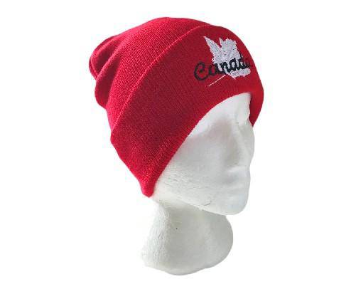 Beanie Hat Ski Toque Hats Canada Canadian Flag Red Maple Leaf - Buckles.Biz