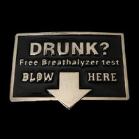Belt Buckle Breathalyzer Test Drunk Driver Free Breath Analyzer Tests Funny Buckles - Buckles.Biz