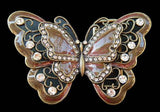 Belt Buckle Butterfly Monarch Wings Brown Rhinestone Butterflies Belts Buckles - Buckles.Biz
