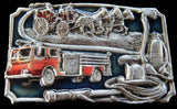 Belt Buckle Fire Truck Vintage Horse Carriage Fireman firefighter Trucks Buckles & Belts - Buckles.Biz