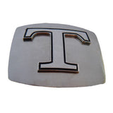 Belt Buckle Initial T Letter Name Tag Monogram Chrome Alphabet Buckles Belts - Buckles.Biz
