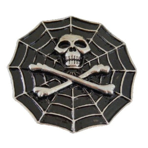 Belt Buckle Jolly Roger Skull Flag Spider Web Crossbones Belts & Buckles - Buckles.Biz