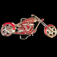 Belt Buckle Motorcycle Biker Red Chopper Motor Bike Bikers Belts & Buckles - Buckles.Biz