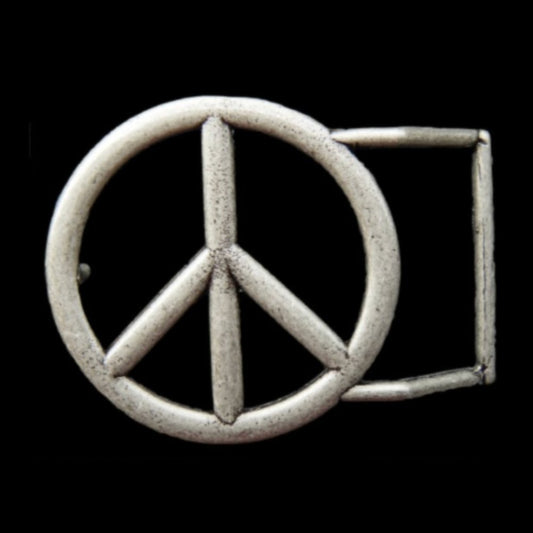 Belt Buckle Peace Sign 60's 70's Hippie Era Peace and Love Symbols Belts Buckles - Buckles.Biz