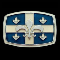 Belt Buckle Quebec Flag Fleur De Lys Boucle De Ceinture - Buckles.Biz