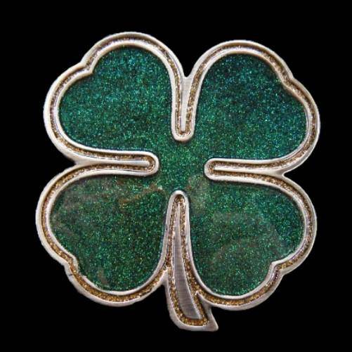 Belt Buckle Shamrock Lucky Irish St. Patrick Four Leaf Clover Shamrocks Belts Buckles - Buckles.Biz