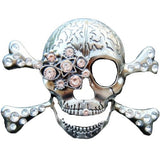 Belt Buckle Skull Crossbones Pirate Skeleton Rhinestone Skulls Belts Buckles - Buckles.Biz