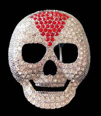 Belt buckle Skull Rhinestones Skeleton Head Wrestlers Masks Belts Buckles - Buckles.Biz