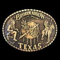 Belt Buckle Texas Broken Arrow Native Indian Chief American Western Belts Buckles - Buckles.Biz