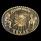 Belt Buckle Texas Broken Arrow Native Indian Chief American Western Belts Buckles - Buckles.Biz