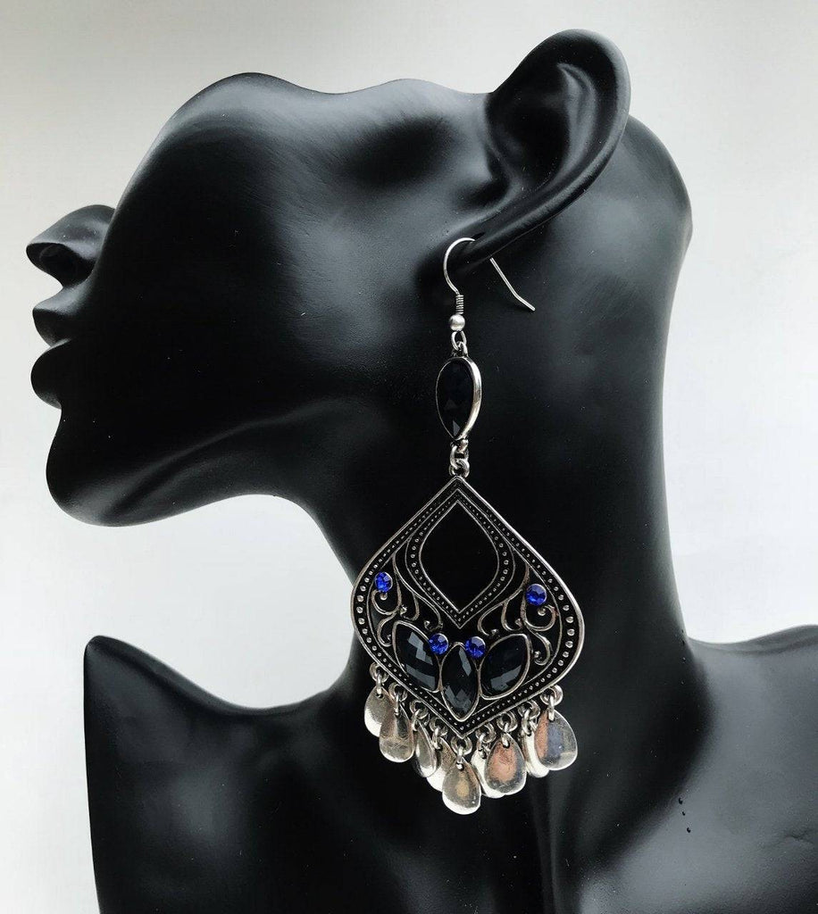 Blue Fashion Dangle Women's Ladies Chandelier Fashion Jewelry Earrings - Buckles.Biz