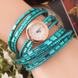Blue Woman Stunning Rhinestone Wrap Around Fashion Bracelet Wristwatch Watch - Buckles.Biz