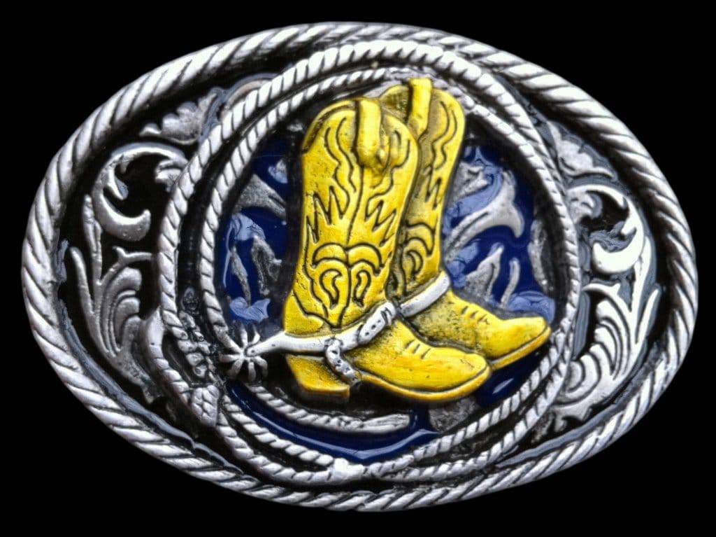 Boot Belt Buckle Cowboy Spurs Lasso Rope Cowgirls Western Boots Belts & Buckles - Buckles.Biz