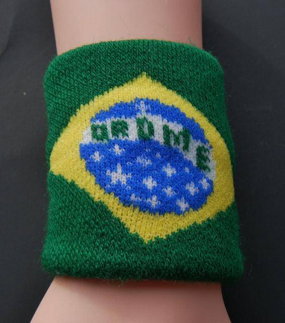 Brazilian Flag Tennis Wristband Brazilian Wrist Sweatband - Buckles.Biz