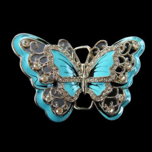 Butterfly Belt Buckle Butterflies Woman Fashion Rhinestone Buckles Belts - Buckles.Biz