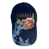 Canada Brown Bear Fishing Embroidered Baseball Ball Cap Hats - Buckles.Biz