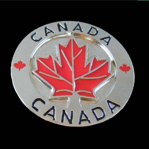 Canada Flag Canadian Red Maple Leaf Belt Buckle Buckles - Buckles.Biz