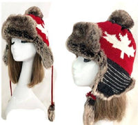 Canada Hat Faux Fur Fashion Canadian Winter Ski Aviator Ear Flaps Hats - Buckles.Biz
