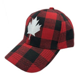 Canada Mapleleaf Plaid Baseball Cap Plaid Flannel Hat Caps One Size Fits All! - Buckles.Biz