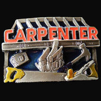 Carpenter Workshop Wood Tape Handsaw Tool Profession Belt Buckle - Buckles.Biz