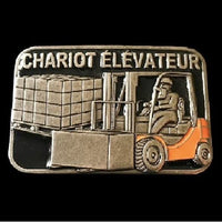 Chariot Elevateur French Forklift Operator Occupation Profession Belt Buckle Buckles - Buckles.Biz