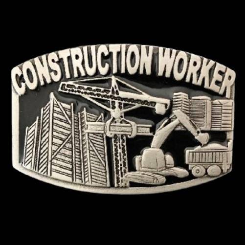 Construction Worker Belt Buckle Crane Operator Work Profession Belts Buckles - Buckles.Biz