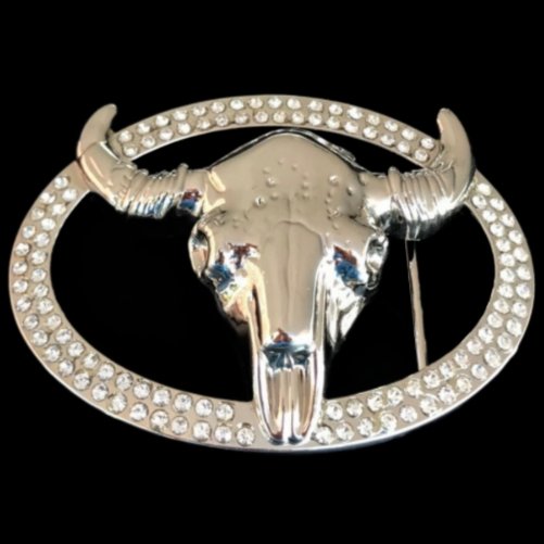 Cow Steer Belt Buckle Texas Longhorns Western Cowboy Cowgirl Buckles - Buckles.Biz