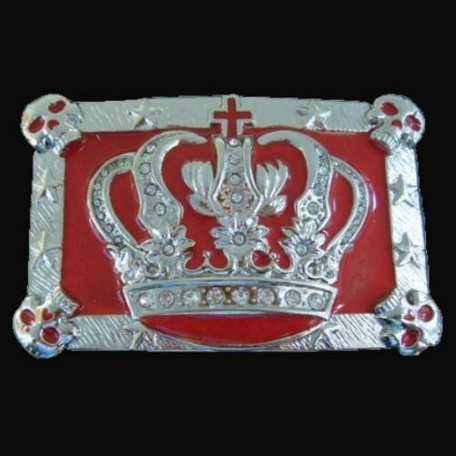 Crown Queen King Red Skull Royal Crown Royalty Belt Buckle Buckles - Buckles.Biz