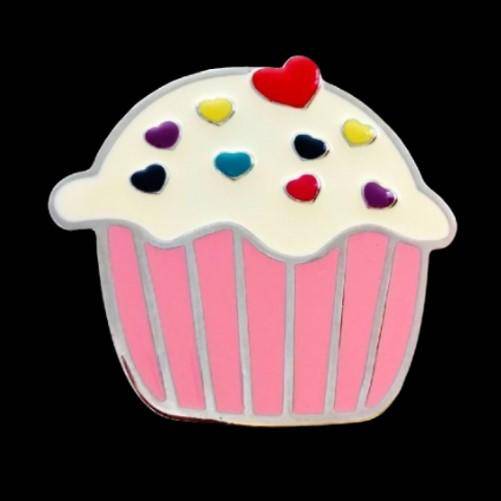Cupcake Belt Buckle Cup Cake Muffin Bakery Red Hearts Cupcakes Belts Buckles - Buckles.Biz