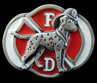 Dalmatian Dog FD Fire Dept. Fire Fighter's Hat Belt Buckle - Cool Belt Buckles Shop - Buckles.Biz
