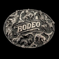 Detailed Rodeo Cattle Herding Cowboys Cowgirls Western Belt Buckle Buckles - Buckles.Biz