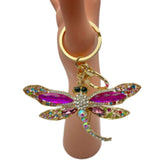 Dragonfly Keychain Dragonflies Rhinestone Pendants Crystal Key Chain Fashion - Buckles.Biz