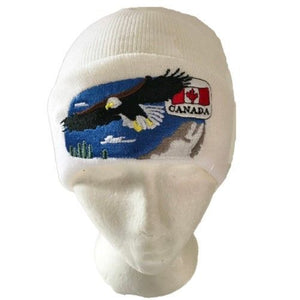 Eagle Beanie Hat Tuque Toque Canadian Flag Maple Leaf Winter Ski Hats - Buckles.Biz