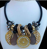 Elegant Classy Gold Tone Fashion Pendant Jewelry Necklace Earring Set! - Buckles.Biz