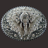 Elephant Belt Buckle Rhinestone African Wild Elephants Belts & Buckles - Buckles.Biz