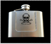 Flask Belt Buckles Skull Flasks 3 oz Funny Humor Crossbones Skulls Buckles Belts - Buckles.Biz