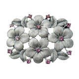 Flowers Belt Buckle Floral Pink Rhinestones Women's Fashion Buckles Belts - Buckles.Biz