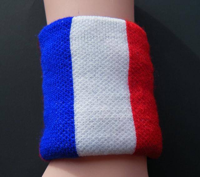 France Flag Tennis Wristband French Sports Wristbands - Buckles.Biz
