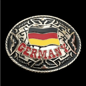German Flag Belt Buckle Germany Deutschland Western Fashion Buckles - Buckles.Biz