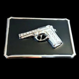 Gun Belt Buckle Handguns Revolver Firearm Rhinestone Guns Belts Buckles - Buckles.Biz