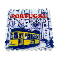 Handmade Portugal Porto Yellow Tram Portuguese Tile Souvenir Magnetic - Buckles BIZ