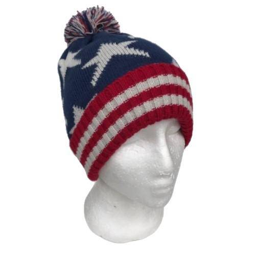 Hat American Flag Beanie USA Red Knit Beanie Hats Snowboard Headgear - Buckles.Biz