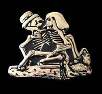 Kissing Skeletons Belt Buckles Skulls & Bones Halloween Party Cool Buckles Belts - Buckles.Biz