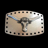 Longhorns Texas Western Bull Rodeo Cowboy Belt Buckle Buckles - Buckles.Biz