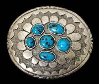 Native Art Hippie Blue Stones Americas Aztec Belt Buckle Buckles - Buckles.Biz