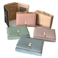 New Real Leather Women's Small Trifold Wallet Ladies Organizer - Buckles.Biz