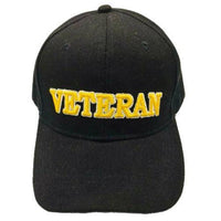 New Veteran Cap Baseball Hat Black Embroidered Caps - Buckles.Biz