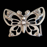 New Women Silver Metal Belt Buckle Animal Beautiful Butterfly Freedom - Buckles.Biz