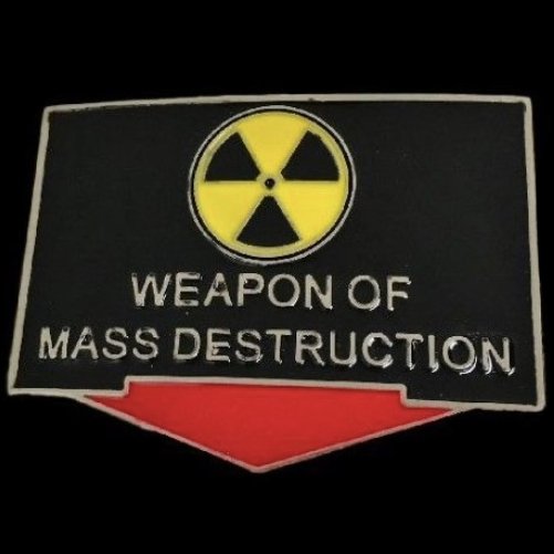Nuclear Weapon Belt Buckle Weapons Of Mass Destruction Humor Buckles Belts - Buckles.Biz